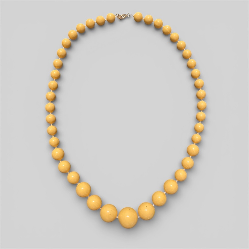Elegant Yellow Beaded Necklace